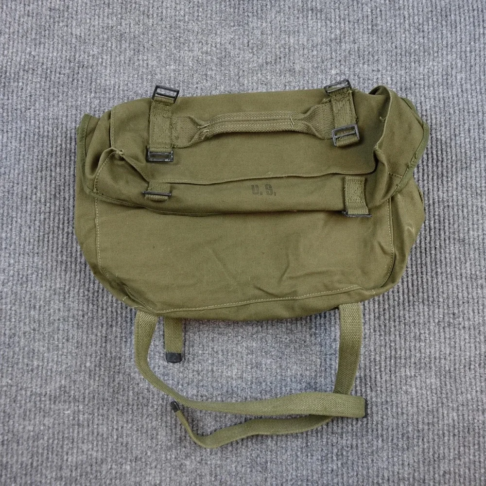 Vintage US Army Field Pack Cargo Bag M1945 1950 Foster Co Olive Canvas Green